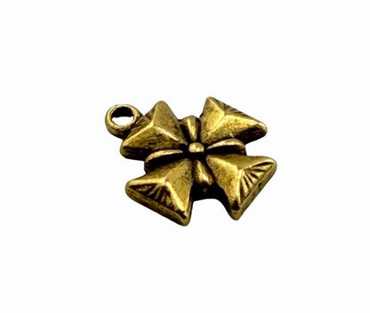 Small Maltese Cross Charm, Antiqued Gold Plated - AG767