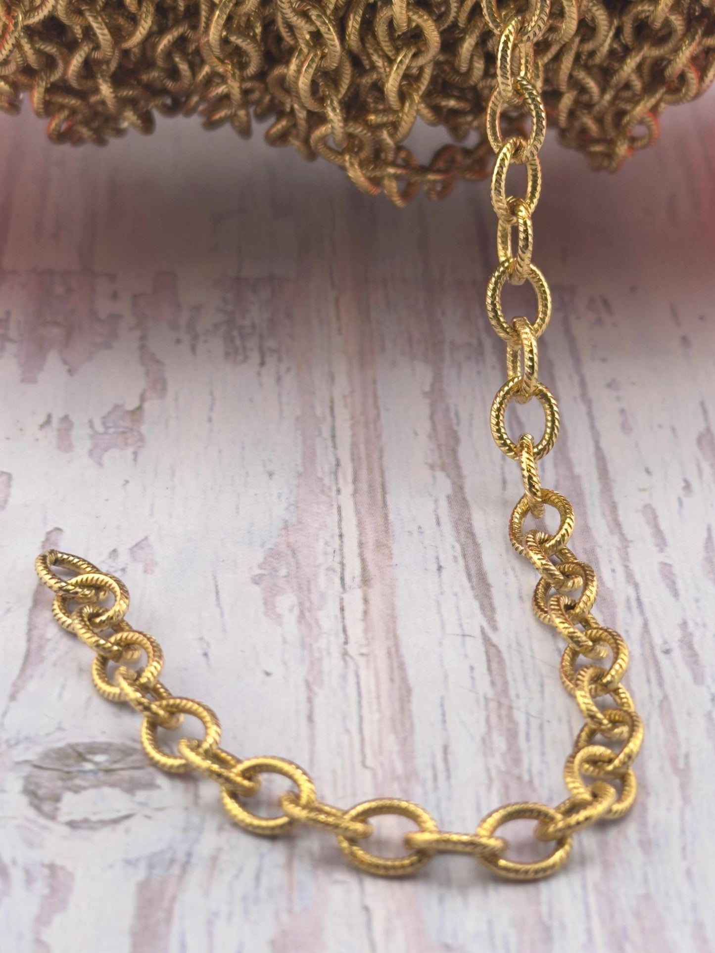 Smooth Medium Oval Cable Chain, Antiqued 18k Gold Plated - G150-CH