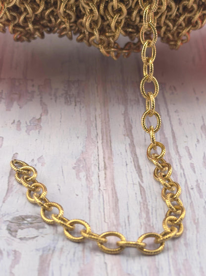 Smooth Medium Oval Cable Chain, Antiqued 18k Gold Plated - G150-CH