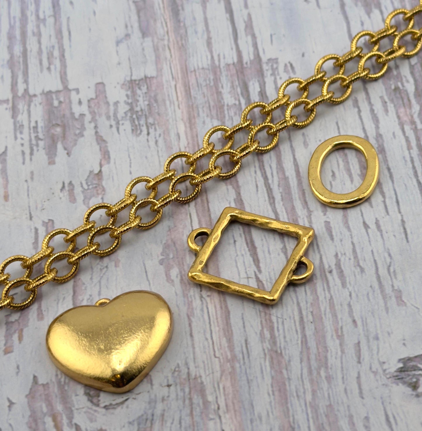 Smooth Medium Oval Cable Chain, Antiqued 18k Gold Plated - G150-CH