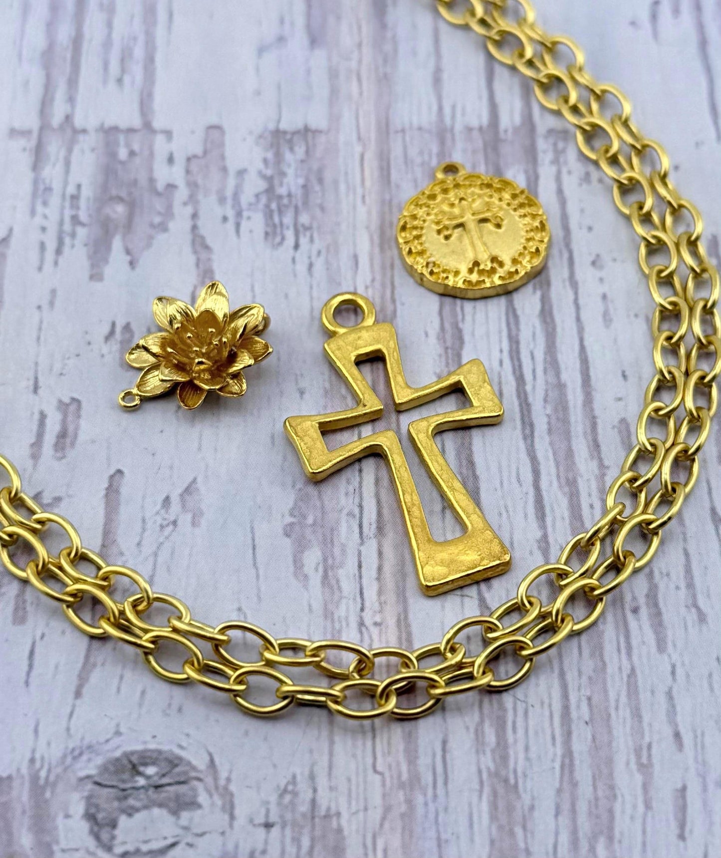 Smooth Oval Cable Chain, Satin Gold Plated - S151-CH