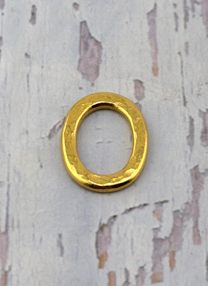 Hammered Ring Connector, Antiqued Gold Plated - AG068