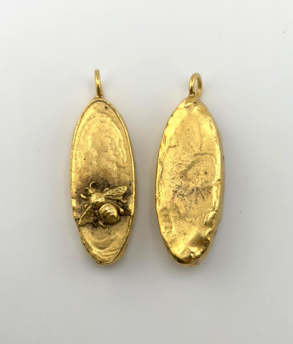 LIMITED EDITION Bee Oval Pendant, Antiqued Gold Plated