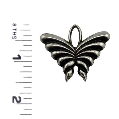 Large Artisan Butterfly Charm, Antiqued Pewter Plated - TB166