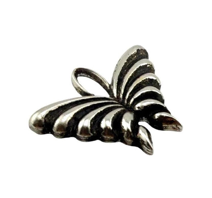 Large Artisan Butterfly Charm, Antiqued Pewter Plated - TB166