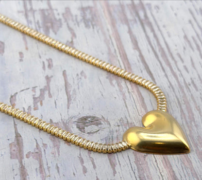 Baguette Tennis Chain Necklace, Micro Pave Zirconia Link Chain 18k Gold Plated - TB167