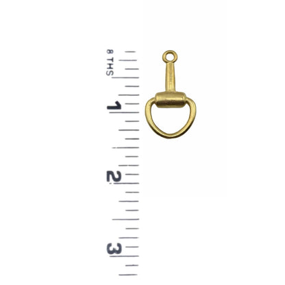 Snaffle Bit Connector Charm, Satin Gold Plated - TB168