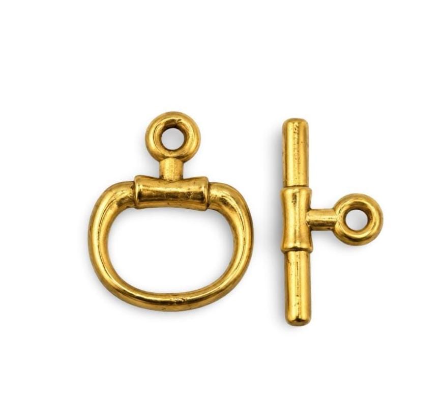 Snaffle Bit Toggle Clasp, Antiqued  Gold Plated - TB171/AG