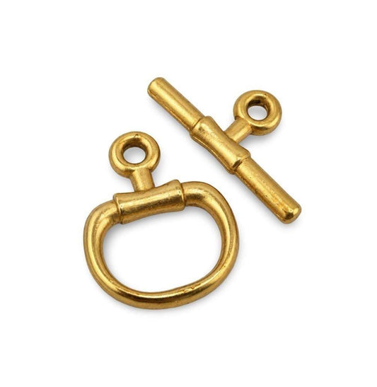Equestrian Snaffle Bit Toggle Clasp, Antiqued Gold Plated - 054