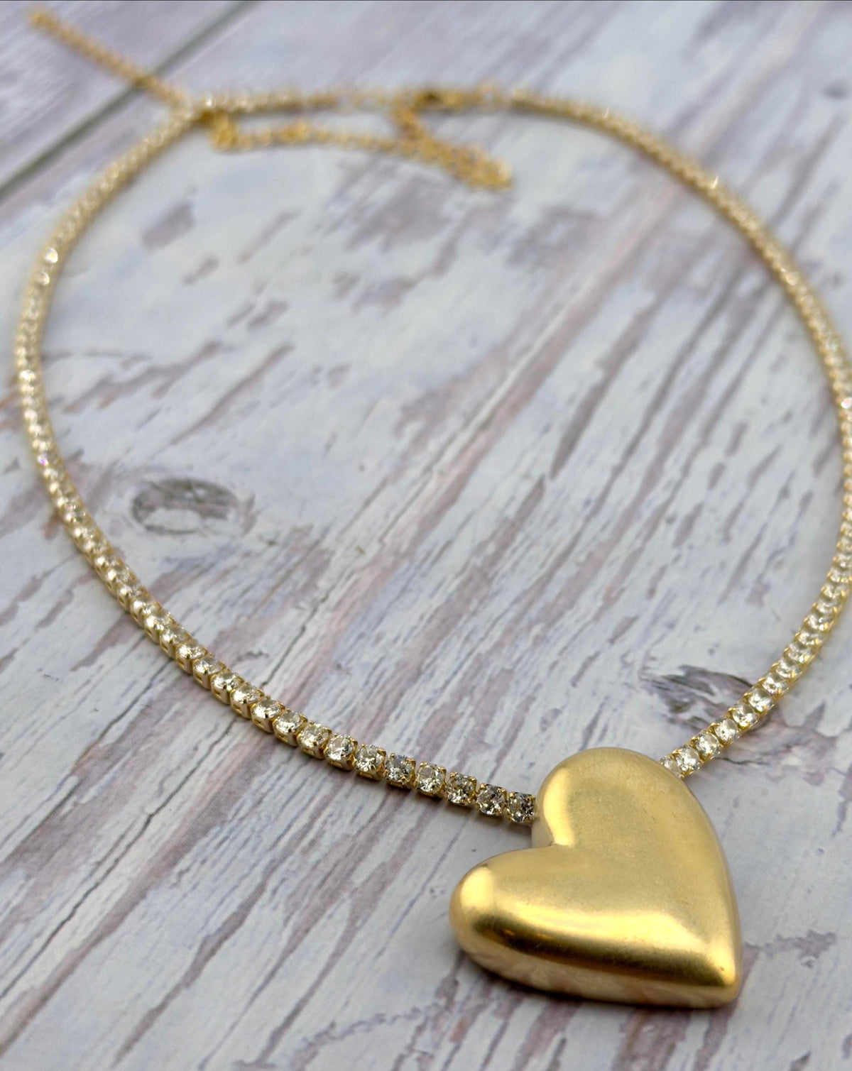 2mm Micro Pave Tennis Chain Necklace, Satin Gold Plated - 005