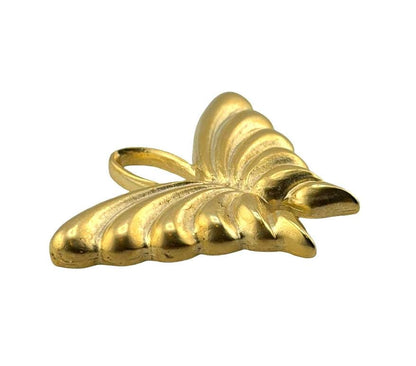 Large Artisan Butterfly Charm, Satin Gold Plated Findings - TB165
