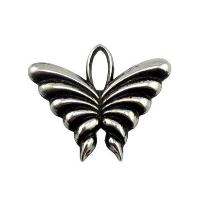 Large Artisan Butterfly Charm, Antiqued Pewter Plated - TB166