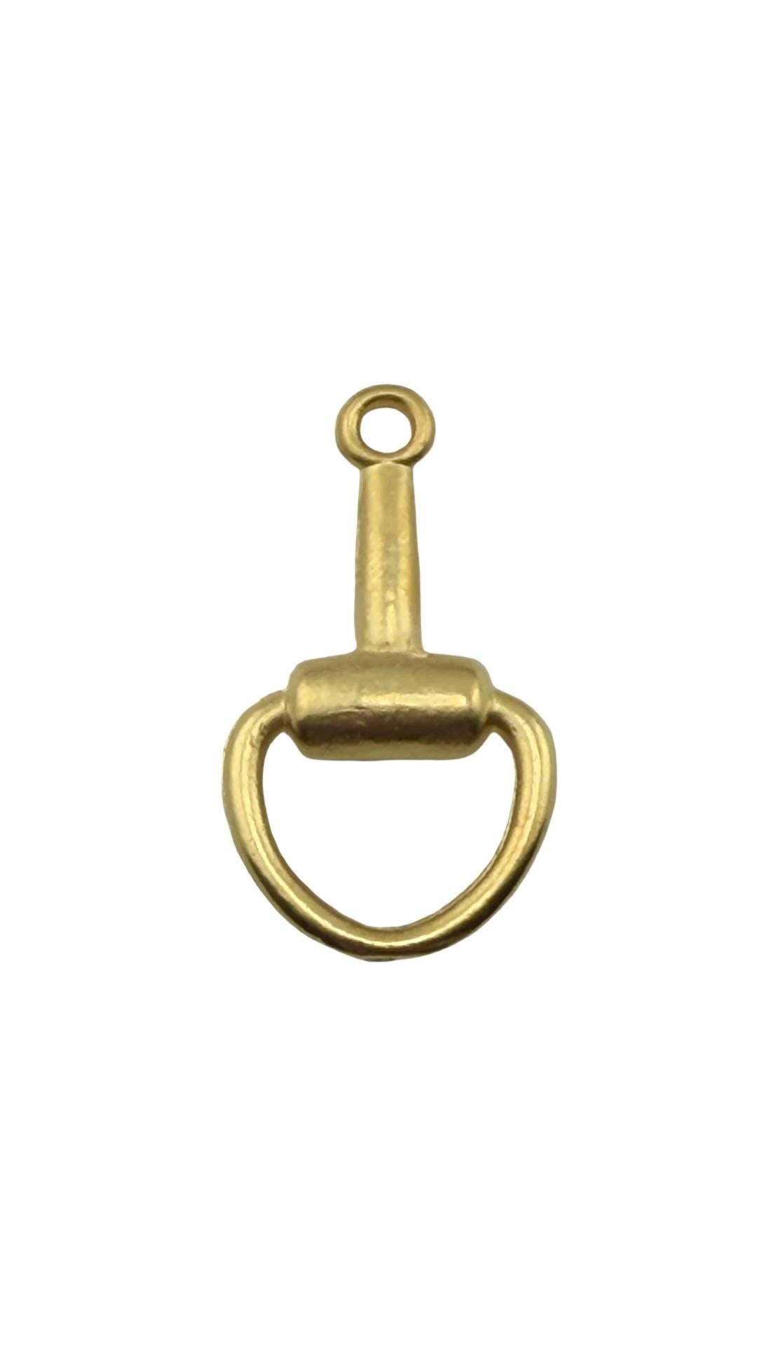 Snaffle Bit Connector Charm, Satin Gold Plated - TB168