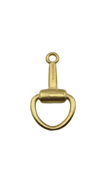 Snaffle Bit Connector Charm, Satin Gold Plated - TB168