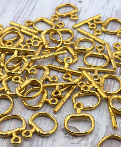 Snaffle Bit Toggle Clasp, Antiqued  Gold Plated - TB171/AG