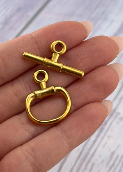 Snaffle Bit Toggle Clasp, Antiqued  Gold Plated - TB171/AG