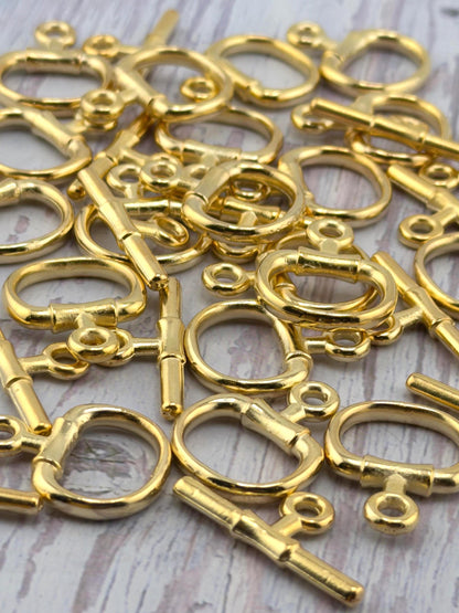 Snaffle Bit Toggle Clasp, Satin Gold Plated - TB171/ST
