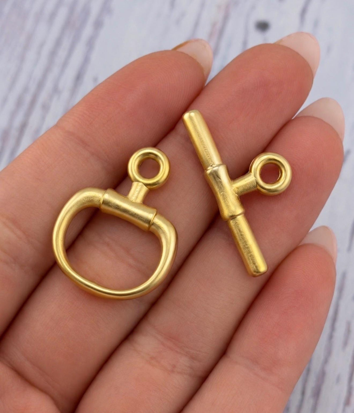 Snaffle Bit Toggle Clasp, Satin Gold Plated - TB171/ST