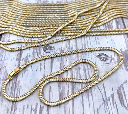 Baguette Cubic Zirconia Tennis Chain Necklace, Satin 18k Gold Plated - TB177