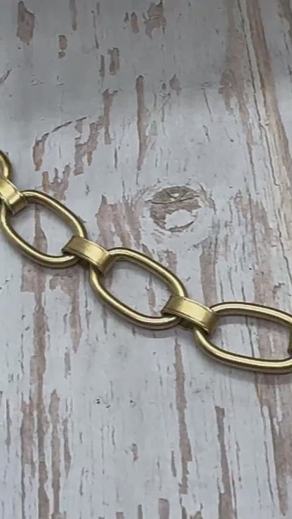 Chunky Thick Oval Link Chain, Antiqued 18k Gold Plated - G094-CH