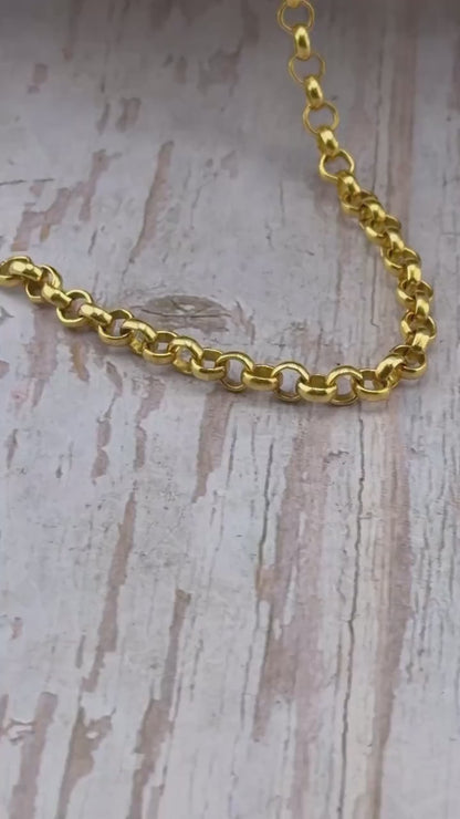 4.5mm Rolo Chain, Antiqued 18k Gold Plated - G140-CH