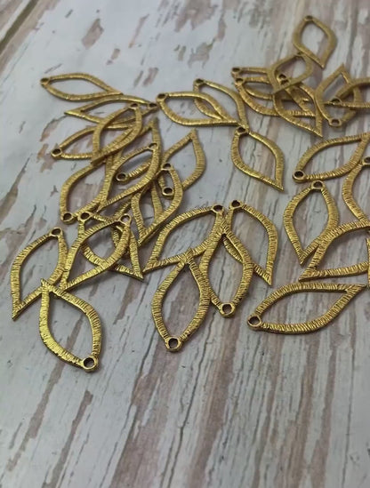 Ridged Teardrop Loops (Set of 2), Antiqued 18k Gold Plated - AG044