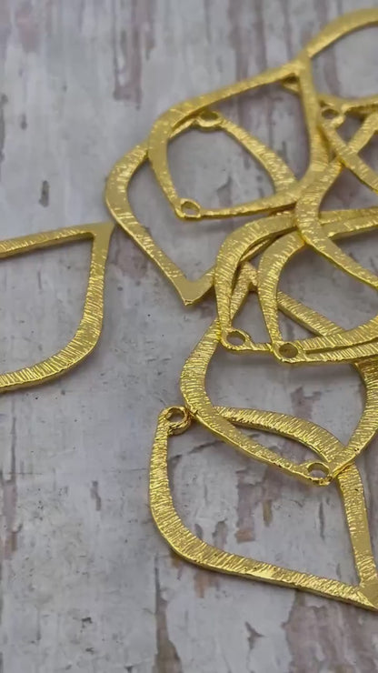 Large Teardrop Loop, Satin 18K Gold Plated- ST605