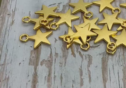 Star Charms (Set of 2), Satin 18k Gold Plated - ST210