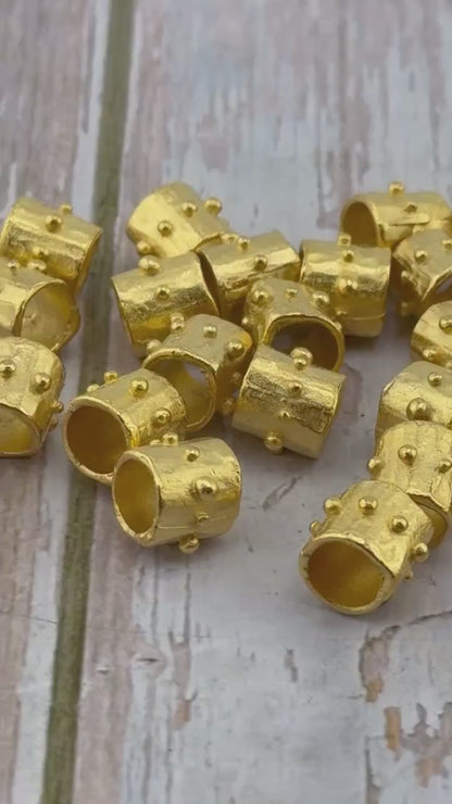 Artisan Dotted Barrel Spacer Beads - ST350