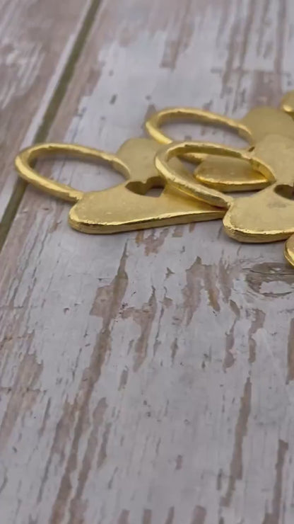 Heart Lock Charm, Satin 18k Gold Plated - ST272