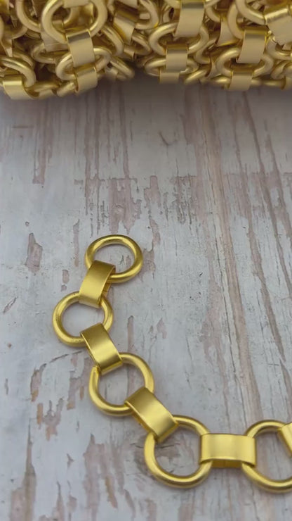 Large Smooth Link Chain, Satin 18k Gold Plated - S071-CH
